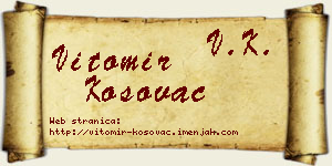 Vitomir Kosovac vizit kartica